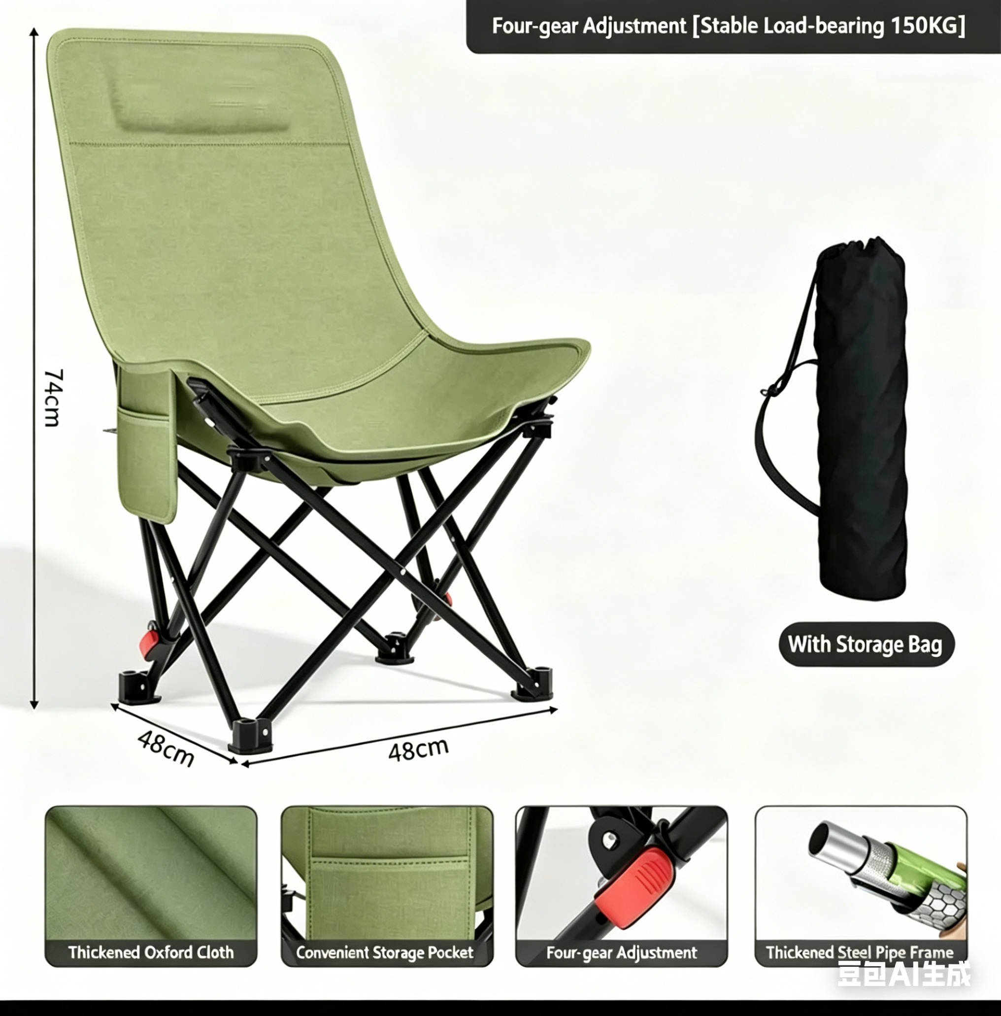 Outdoor Folding Bed & Reclining Chair | Camping Nap Lounger