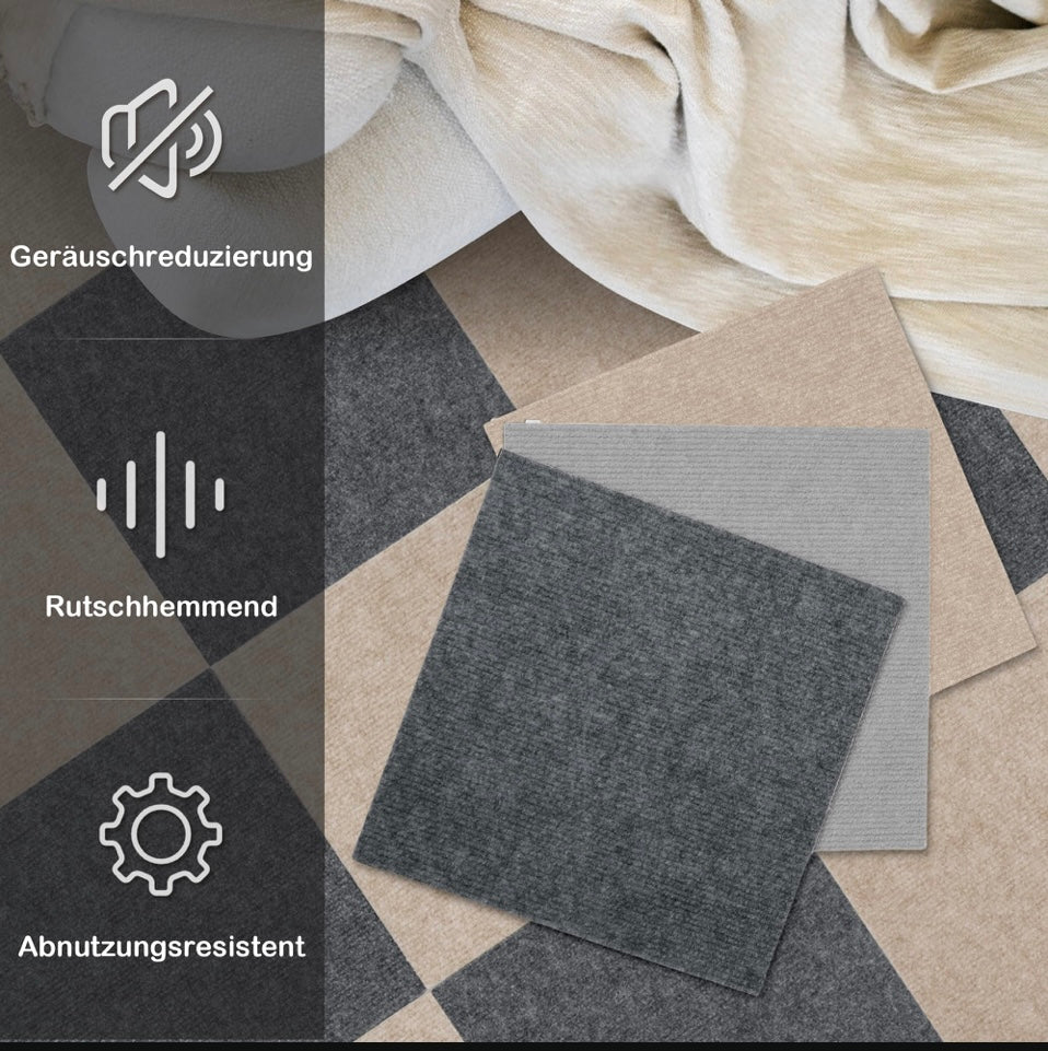 Modular Carpet Tiles 30x30cm | Anti-Slip Backing | Mix & Match Colours